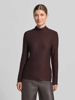 Bluzka z długim rękawem skinny o kroju skinny fit z mieszanki wiskozy Marc Cain Ciemnobrązowy
