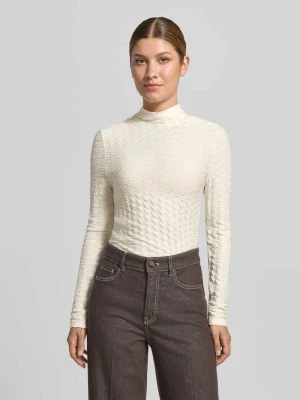 Bluzka z długim rękawem skinny o kroju skinny fit z mieszanki wiskozy Marc Cain Złamany biały