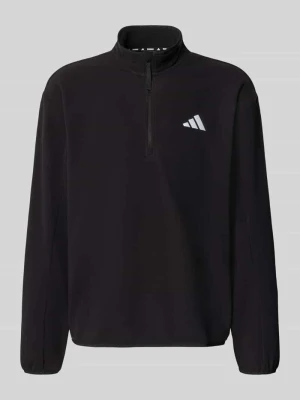 bluzka z długim rękawem sport o kroju regular fit z detal z logo Adidas Czarny
