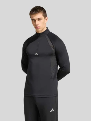 bluzka z długim rękawem Sport o kroju slim fit z nadruk z logo model 'TECH' Adidas Czarny