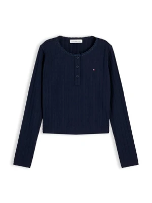 Bluzka z długim rękawem Tommy Hilfiger granatowy