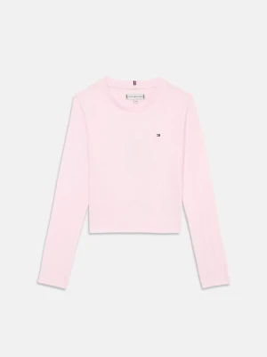 Bluzka z długim rękawem Tommy Hilfiger jasnoróżowy