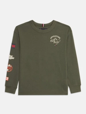 Bluzka z długim rękawem Tommy Hilfiger khaki