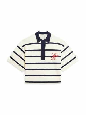 Bluzka z długim rękawem Tommy Hilfiger mleczny