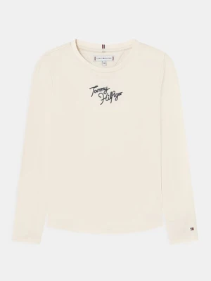 Bluzka z długim rękawem Tommy Hilfiger mleczny