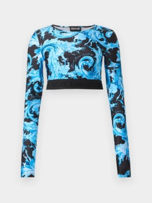 Bluzka z długim rękawem Versace Jeans Couture niebieski