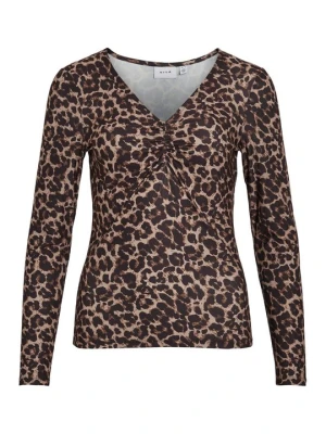 Bluzka z długim rękawem Vila taupe