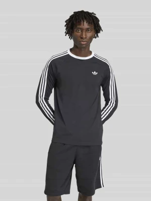 Bluzka z długim rękawem w stylu sport z czystej bawełny o kroju regular fit adidas Originals Czarny