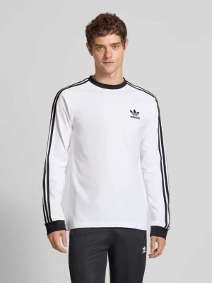 Bluzka z długim rękawem, wyhaftowanym logo i okrągłym dekoltem adidas Originals