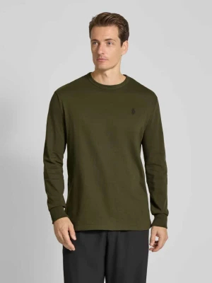 Bluzka z długim rękawem, wyhaftowanym logo i okrągłym dekoltem Polo Ralph Lauren