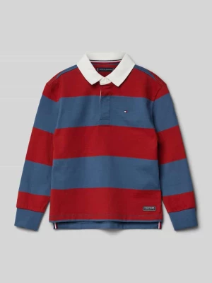 Bluzka z długim rękawem, wykładanym kołnierzem i wyhaftowanym logo Tommy Hilfiger Kids