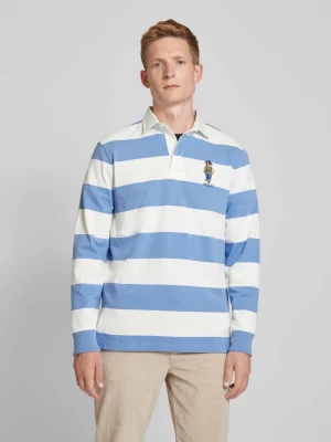 Bluzka z długim rękawem, wykładanym kołnierzem i wyhaftowanym motywem Polo Ralph Lauren