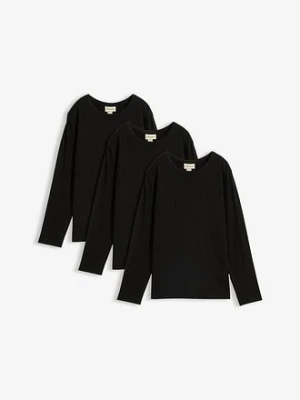 Bluzka z długim rękawem z bawełną organiczną (3 szt.) bonprix