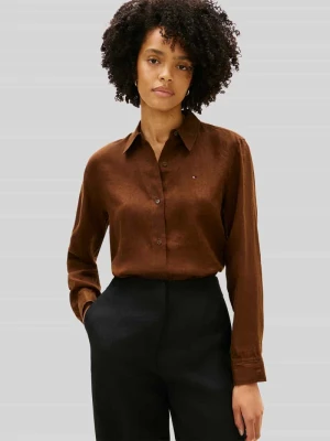 Bluzka z długim rękawem z czystego lnu o kroju relaxed fit Tommy Hilfiger