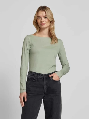 Bluzka z długim rękawem z dekoltem w łódkę QS