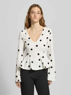 Bluzka z długim rękawem z dekoltem w serek Gina Tricot