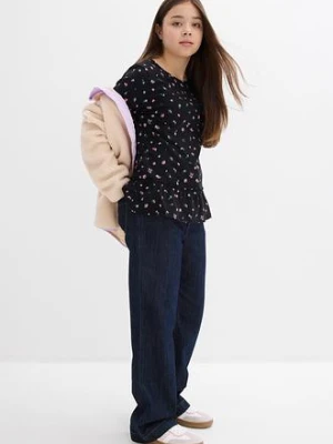 Bluzka z długim rękawem z elastycznej mieszanki bawełny organicznej bonprix