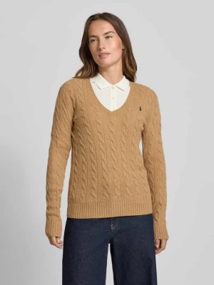 Bluzka z długim rękawem z imitacji dzianiny z domieszką kaszmiru model ‘KIMBERLY’ Polo Ralph Lauren
