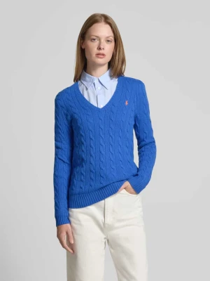 Bluzka z długim rękawem z imitacji dzianiny z domieszką kaszmiru model ‘KIMBERLY’ Polo Ralph Lauren