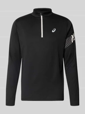 Bluzka z długim rękawem z kołnierzem zapinanym model 'ICON' Asics Czarny