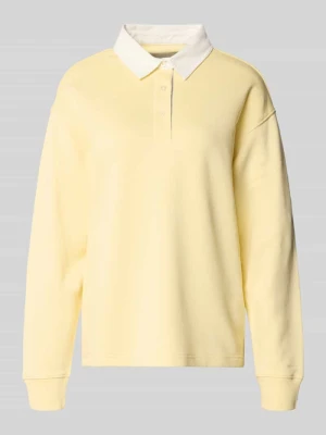 Bluzka z długim rękawem z kołnierzykiem polo i krótką listwą guzikową Gant