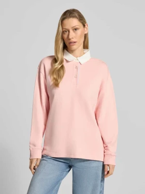 Bluzka z długim rękawem z kołnierzykiem polo i krótką listwą guzikową Gant