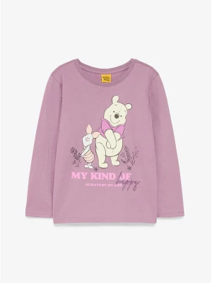 Bluzka z długim rękawem z motywem Winnie The Pooh, z czystej bawełny BonPrix fioletowy