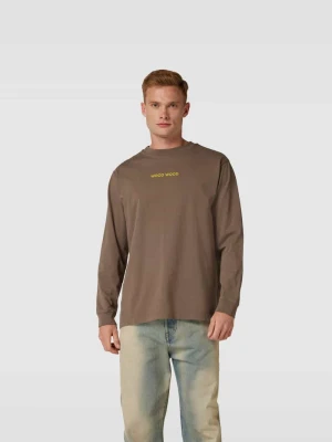 Bluzka z długim rękawem z nadrukiem z logo Wood Wood Khaki