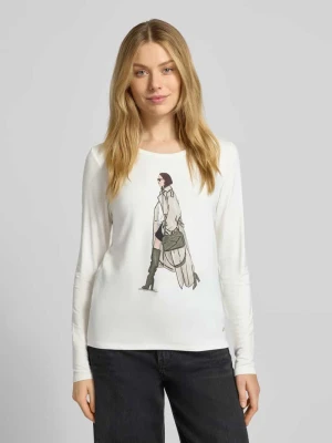 Bluzka z długim rękawem z nadrukowanym motywem monari