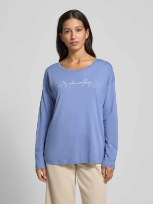 Bluzka z długim rękawem z nadrukowanym napisem Lascana