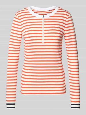 Bluzka z długim rękawem z okrągłym dekoltem i zamkiem błyskawicznym Marc Cain