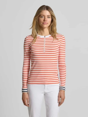 Bluzka z długim rękawem z okrągłym dekoltem i zamkiem błyskawicznym Marc Cain