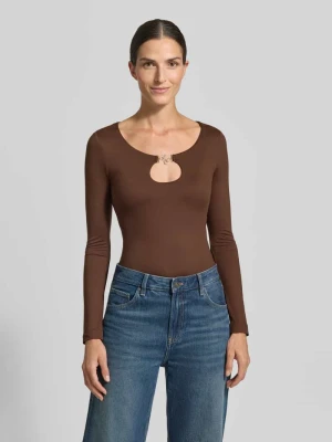 Bluzka z długim rękawem z wycięciem model 'EVELYN' Guess Écru