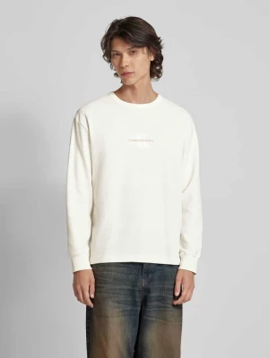 Bluzka z długim rękawem z wyhaftowanym logo Calvin Klein Jeans