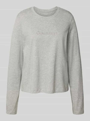 Bluzka z długim rękawem z wyhaftowanym logo Calvin Klein Underwear