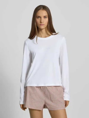 Bluzka z długim rękawem z wyhaftowanym logo Calvin Klein Underwear