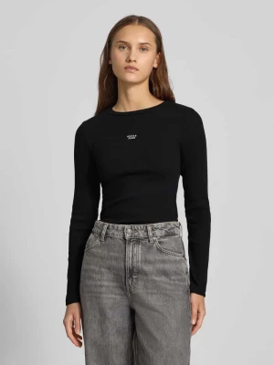 Bluzka z długim rękawem z wyhaftowanym logo Guess Jeans