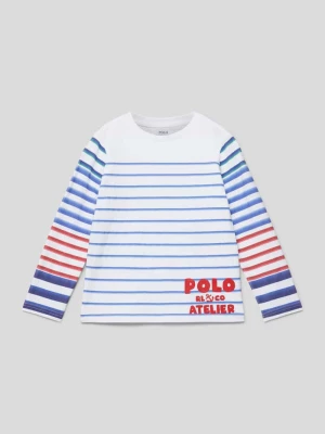 Bluzka z długim rękawem z wzorem w paski Polo Ralph Lauren Kids