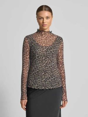 Bluzka z długim rękawem ze stójką Zero