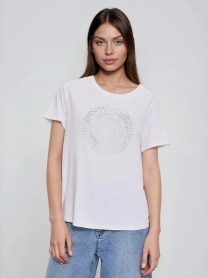 Bluzka z dżetami biała Moodo