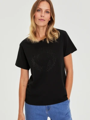 Bluzka z dżetami czarna Moodo
