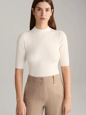 Bluzka z dzianiny Kris w kolorze złamanej bieli Joop