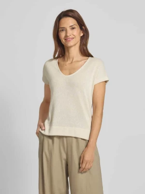 Bluzka z dzianiny z dekoltem w serek model ‘Sirukus’ Opus