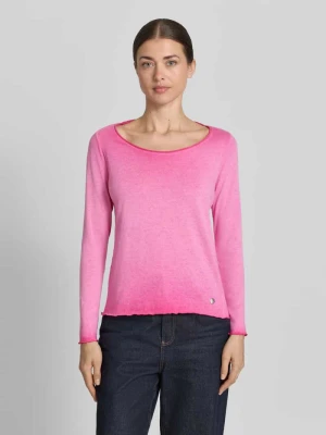 Bluzka z dzianiny z detal z logo i faliste wykończenie Smith and Soul