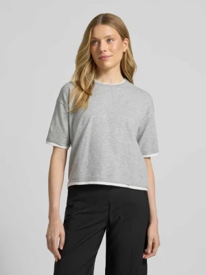 Bluzka z dzianiny z dodatkiem wiskozy i okrągłym dekoltem Opus