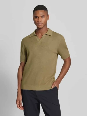Bluzka z dzianiny z kołnierzykiem polo i dekoltem w serek JAKE*S STUDIO MEN