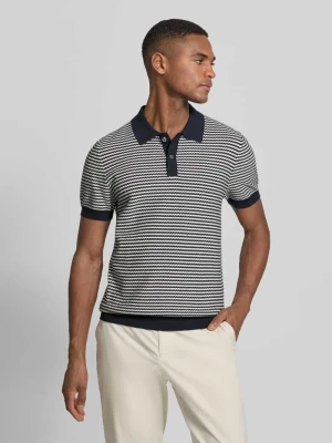 Bluzka z dzianiny z kołnierzykiem polo i listwą guzikową Christian Berg Men