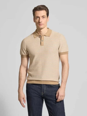 Bluzka z dzianiny z kołnierzykiem polo i listwą guzikową Christian Berg Men