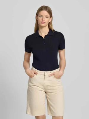 Bluzka z dzianiny z kołnierzykiem polo i listwą guzikową Marc O'Polo DENIM