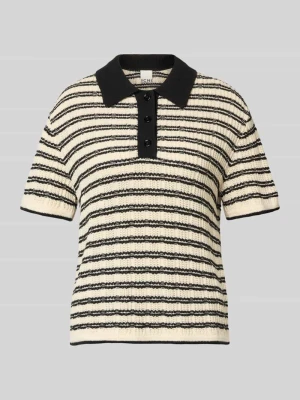Bluzka z dzianiny z kołnierzykiem polo model ‘CHANY’ Ichi